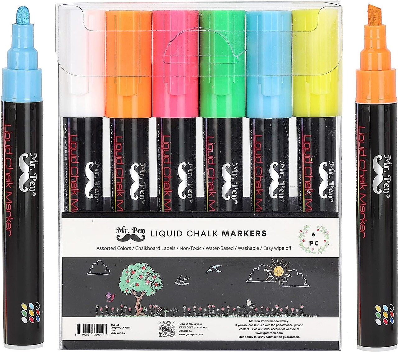 - Chalk Markers, 6 Pack, Dual Tip, Pastel Colors, 8 Labels, Chalkboard Markers, Liquid Chalk Markers, Chalk Markers for Chalkboard, Chalk Pens, Chalk Marker, Glass Markers